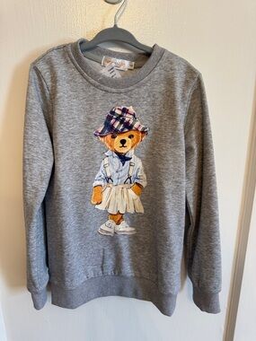 Tweenstyle Grey Sweatshirt with Teddy Bear Graphic size 6